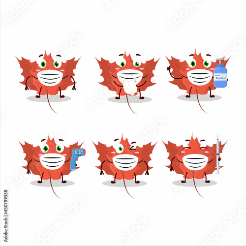 A picture of autumn blaze maple cartoon design style keep staying healthy during a pandemic