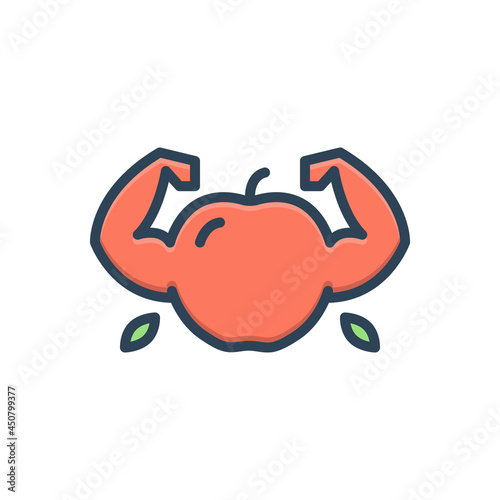 Color illustration icon for diet