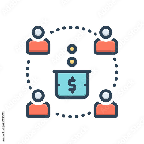 Color illustration icon for  contribute
