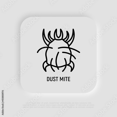 Dust mite thin line icon. Modern vector illustration.