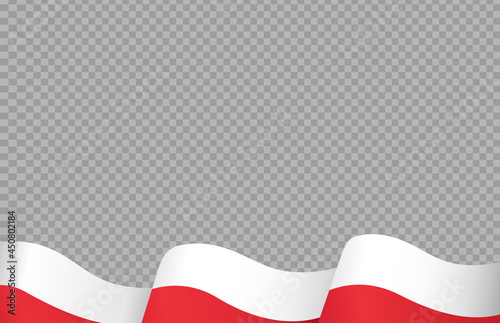 Waving flag of Poland isolated  on png or transparent  background,Symbol of Poland ,template for banner,card,advertising ,promote, vector illustration top gold medal sport winner country
