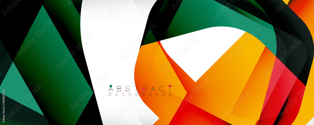 Minimal abstract background - color overlapping shapes on white with shadow lines. Vector Illustration For Wallpaper, Banner, Background, Landing Page Minimal abstract background - color overlapping shapes on white with shadow lines. Vector Illustration For Wallpaper, Banner, Background, Landing Page