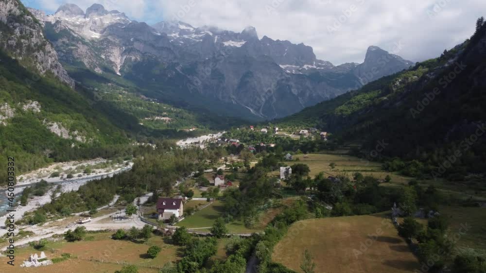 Beautiful Theth Valley, Thethi in the Albanian Alps of Albania Beautiful Theth Valley, Thethi in the Albanian Alps of Albania