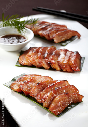 Delicious Chinese food, barbecued pork
