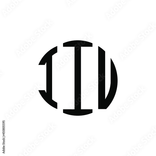 IIU letter logo design. IIU modern letter logo with black background. IIU creative  letter logo. simple and modern letter IIU logo template, IIU circle letter logo design with circle shape. IIU   photo