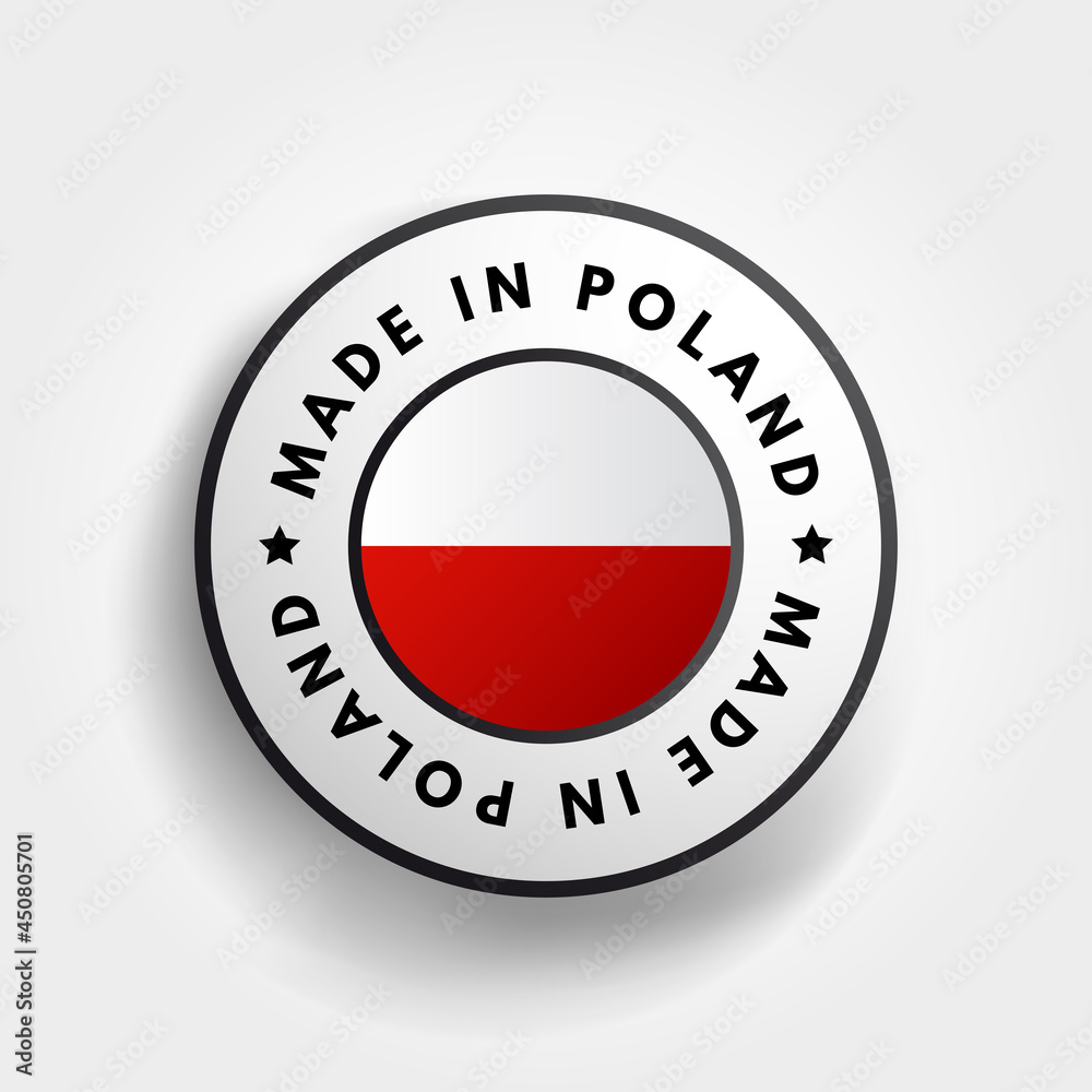 Made in Poland text emblem badge, concept background Made in Poland text emblem badge, concept background