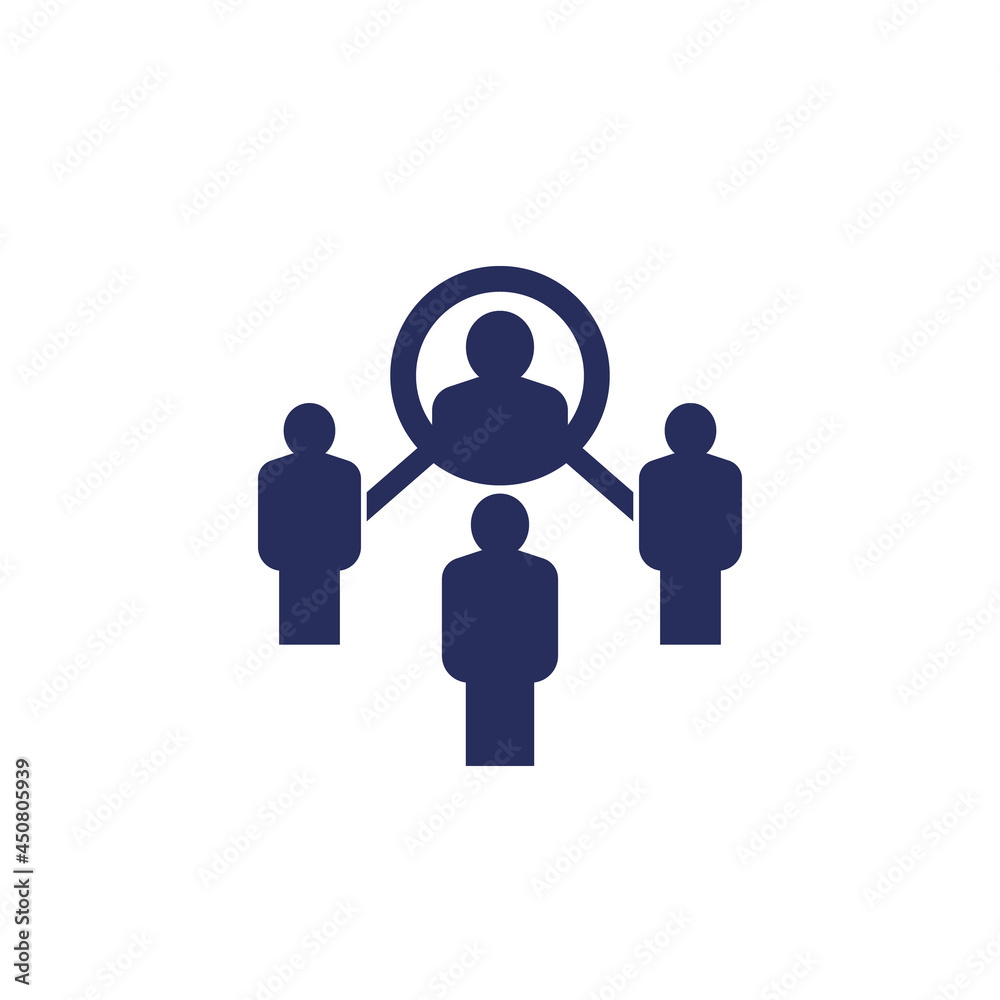 Coordinating or coordinator icon with people