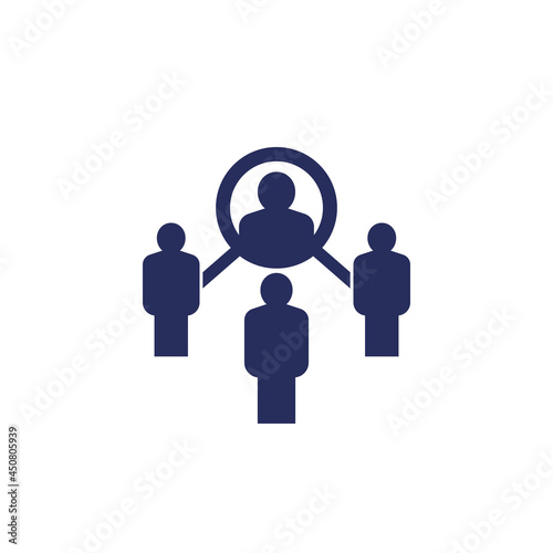 Coordinating or coordinator icon with people photo