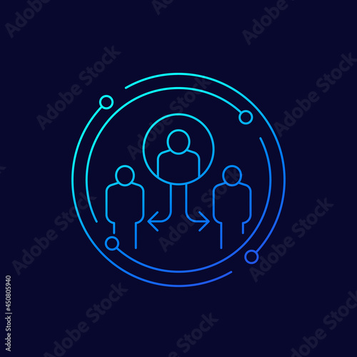 Coordinating line vector icon with people