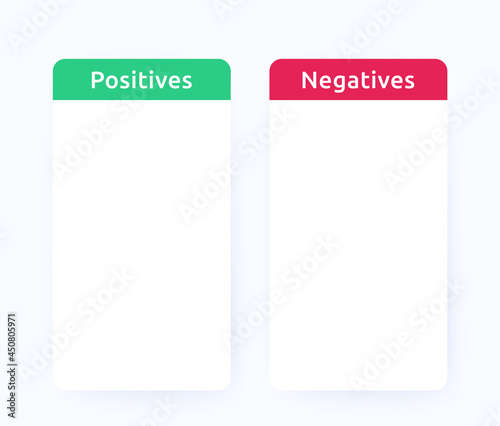positive and negative comparison, vector design