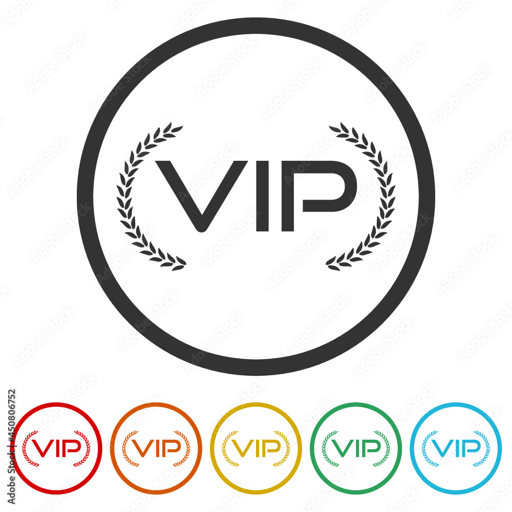 Vip laurel wreath glyph ring icon color set Vip laurel wreath glyph ring icon color set