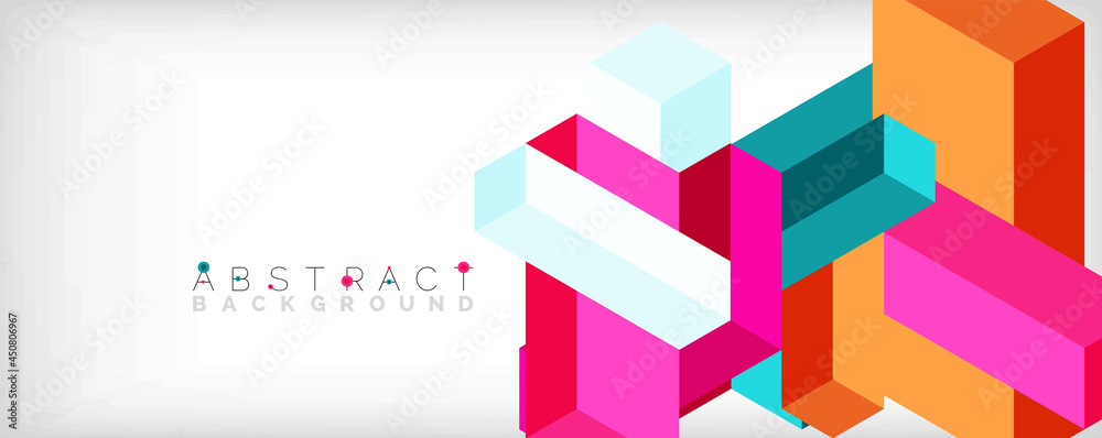 Abstract background. 3d cubes, cubic elements and blocks. Techno or business concept for wallpaper, banner, background, landing page Abstract background. 3d cubes, cubic elements and blocks. Techno or business concept for wallpaper, banner, background, landing page