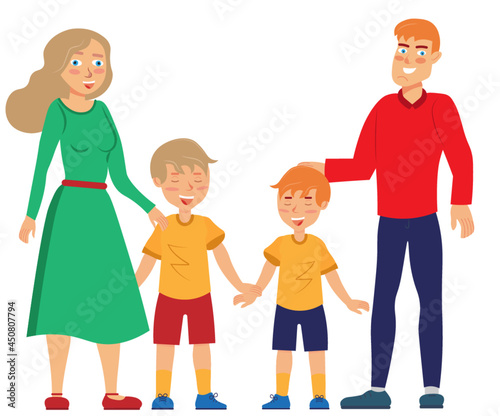 happy family with boy children