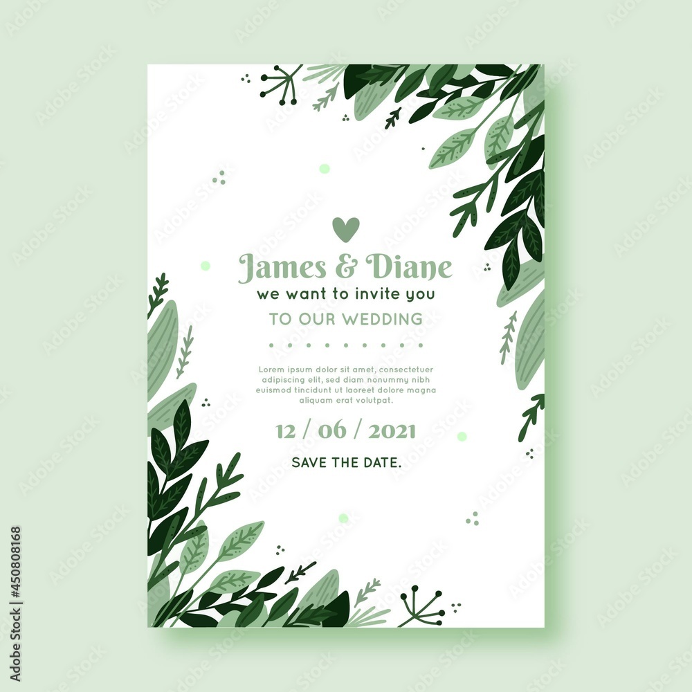 Beautiful Floral Wedding Card Template