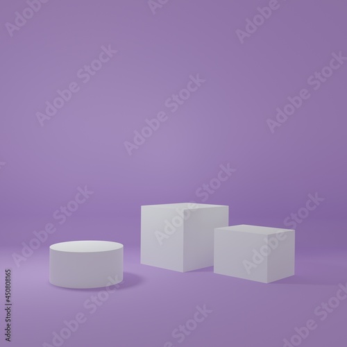 Product Stand in purple room ,Studio Scene For Product ,minimal design,3D rendering © Kraisorn