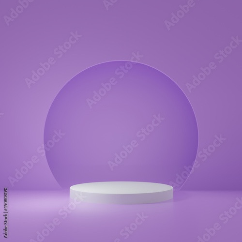 Product Stand in purple room ,Studio Scene For Product ,minimal design,3D rendering	
