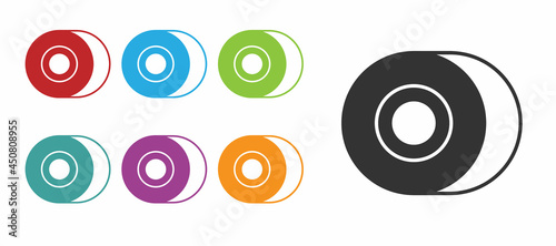 Black Skateboard wheel icon isolated on white background. Skate wheel. Set icons colorful. Vector