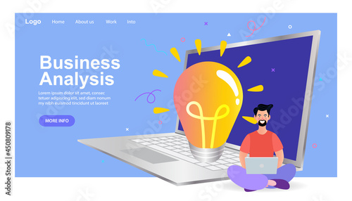 Start up investors landing page website. personal growth, professional development, increase in income. big idea concept. vector illustration for webpage.