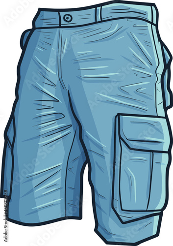 Cool and fashionable grey male short pant in cartoon style