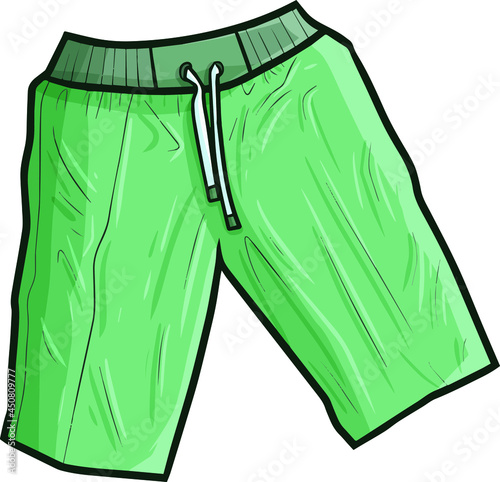 Cool tosca green male short pant in cartoon style