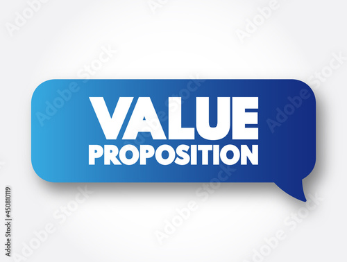 Value Proposition text message bubble, concept background