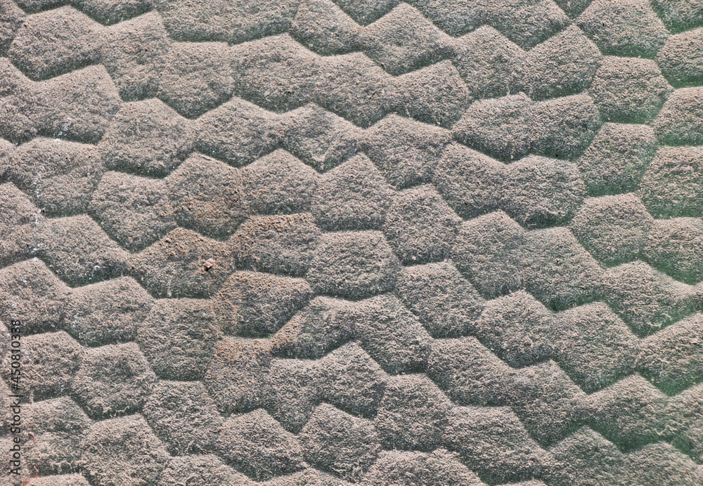 Texture of a brick wall with a hexagonal pattern - background of a wall ...