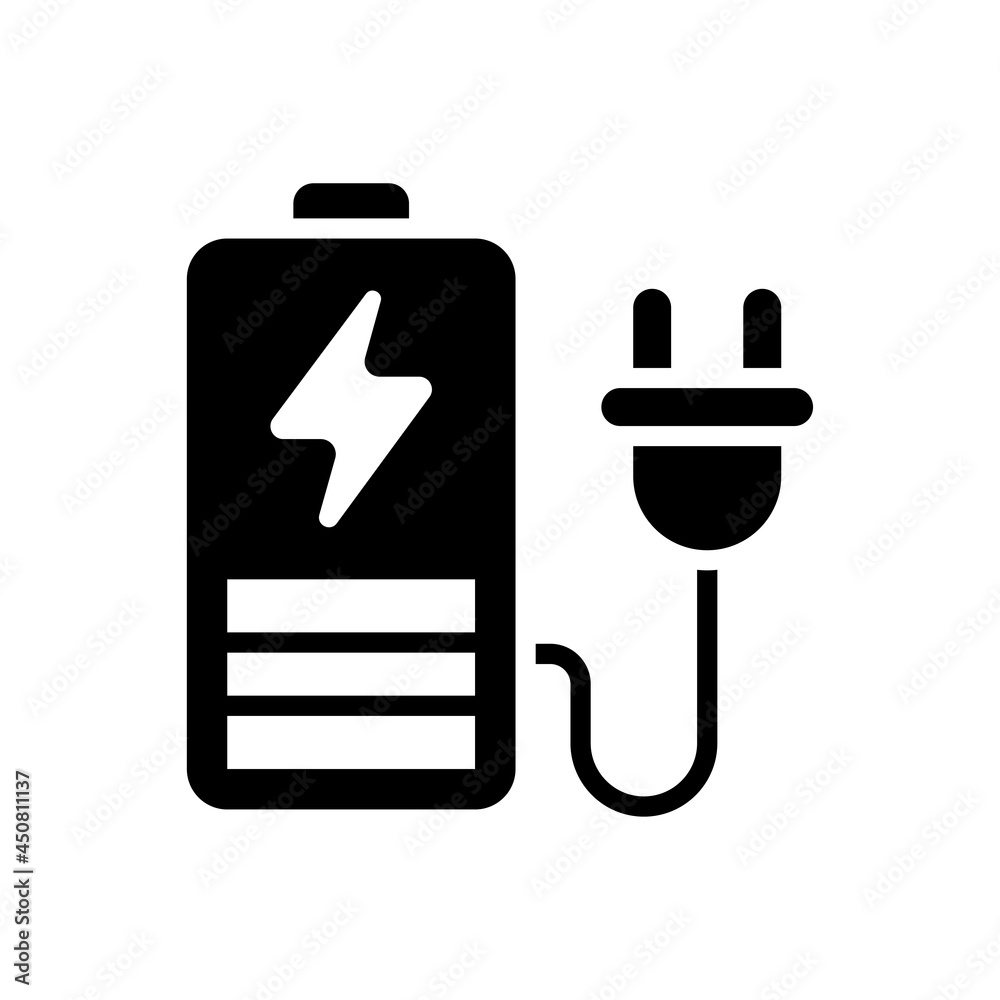 Obraz premium Battery vector solid icon style illustration. EPS 10 file