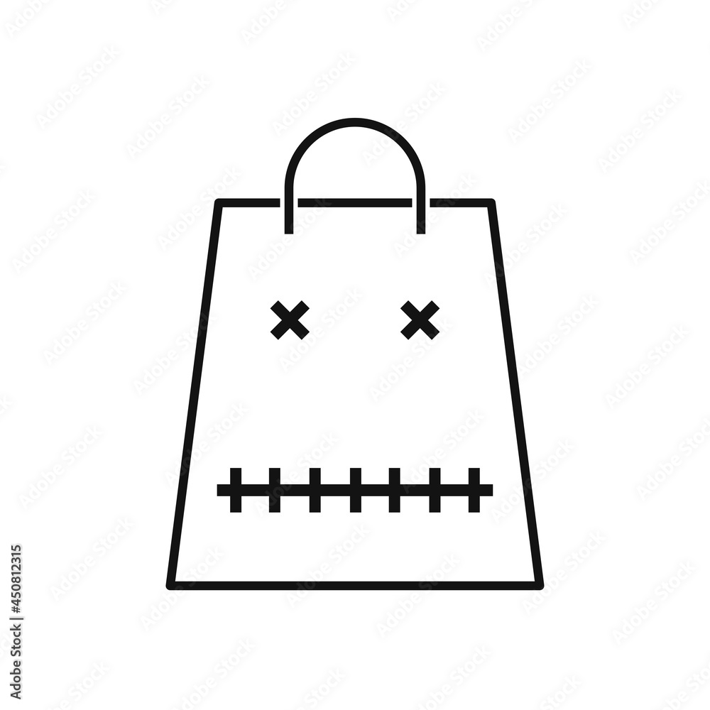 Halloween bags with ghost, flat design Halloween bags with ghost, flat design