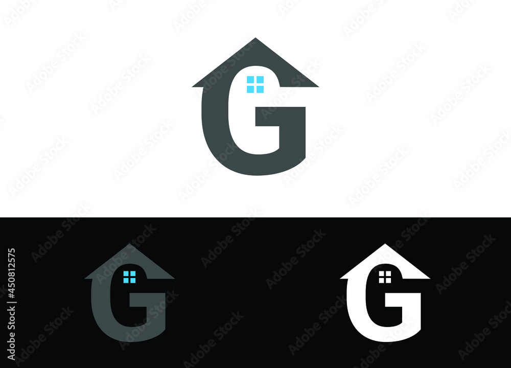 Real Estate & Initial Letter G Logo or Icon Design Vector Image Template Real Estate & Initial Letter G Logo or Icon Design Vector Image Template