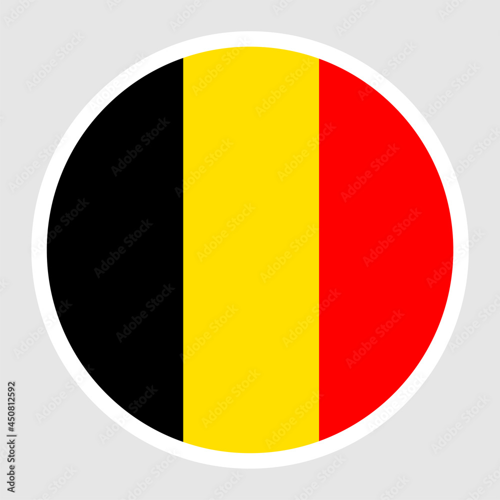 Belgium Flag Round Flat Circle Icons.