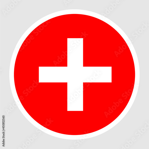 Switzerland Flag Round Flat Circle Icons.
