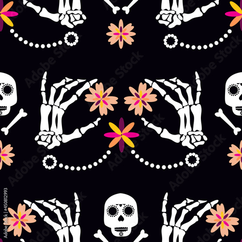 Skeleton hands  pattern 3