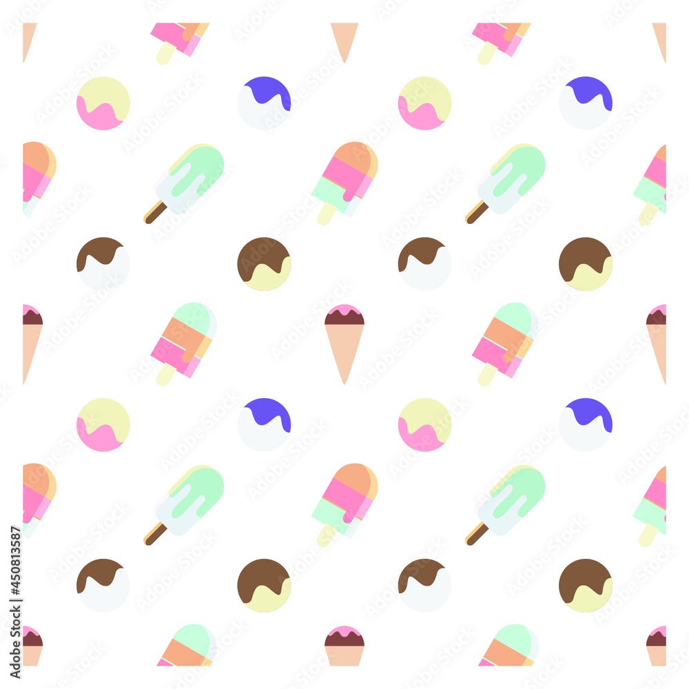 colorful seamless pattern with ice creams colorful seamless pattern with ice creams