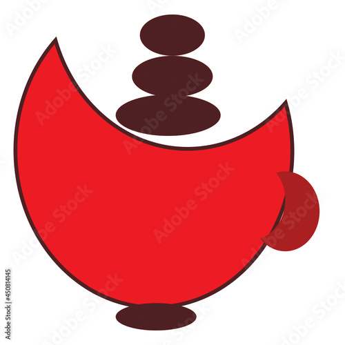 illustration of a red and black button/ CUP LOGO