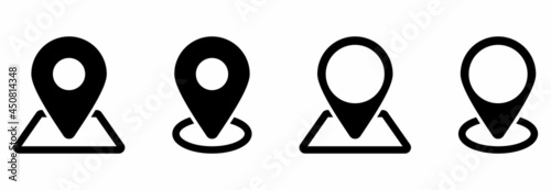 pin maps icon set vector sign symbol