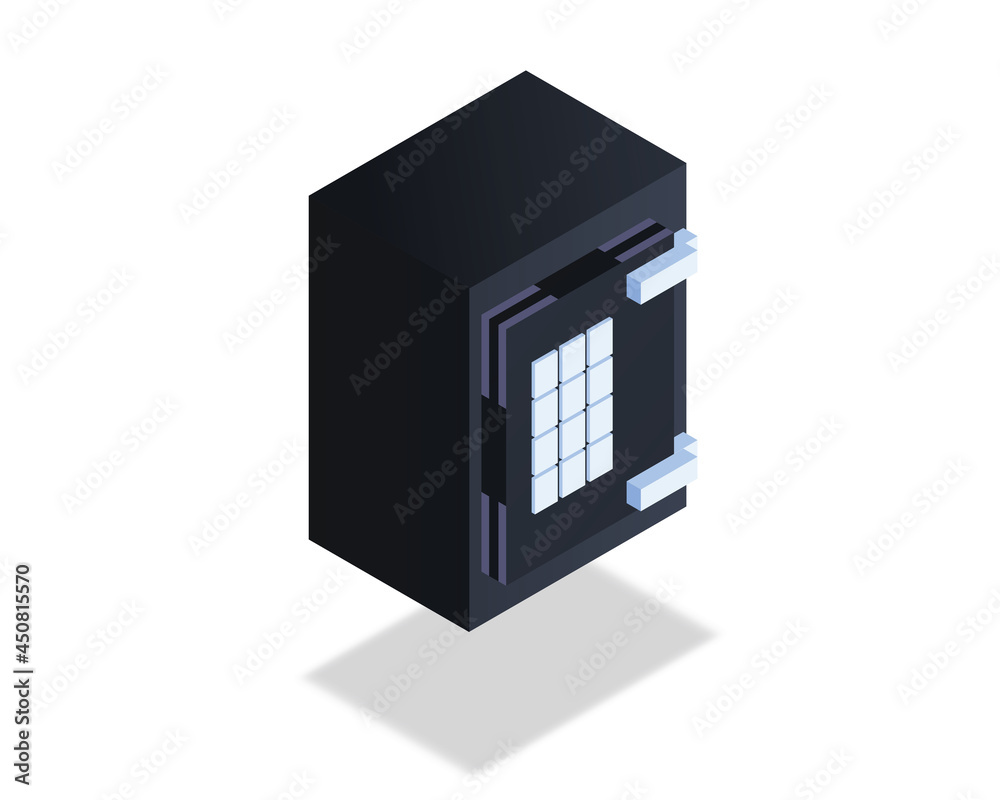 Safe icon. Vector illustration in flat isometric 3D style. EPS10 Safe icon. Vector illustration in flat isometric 3D style. EPS10