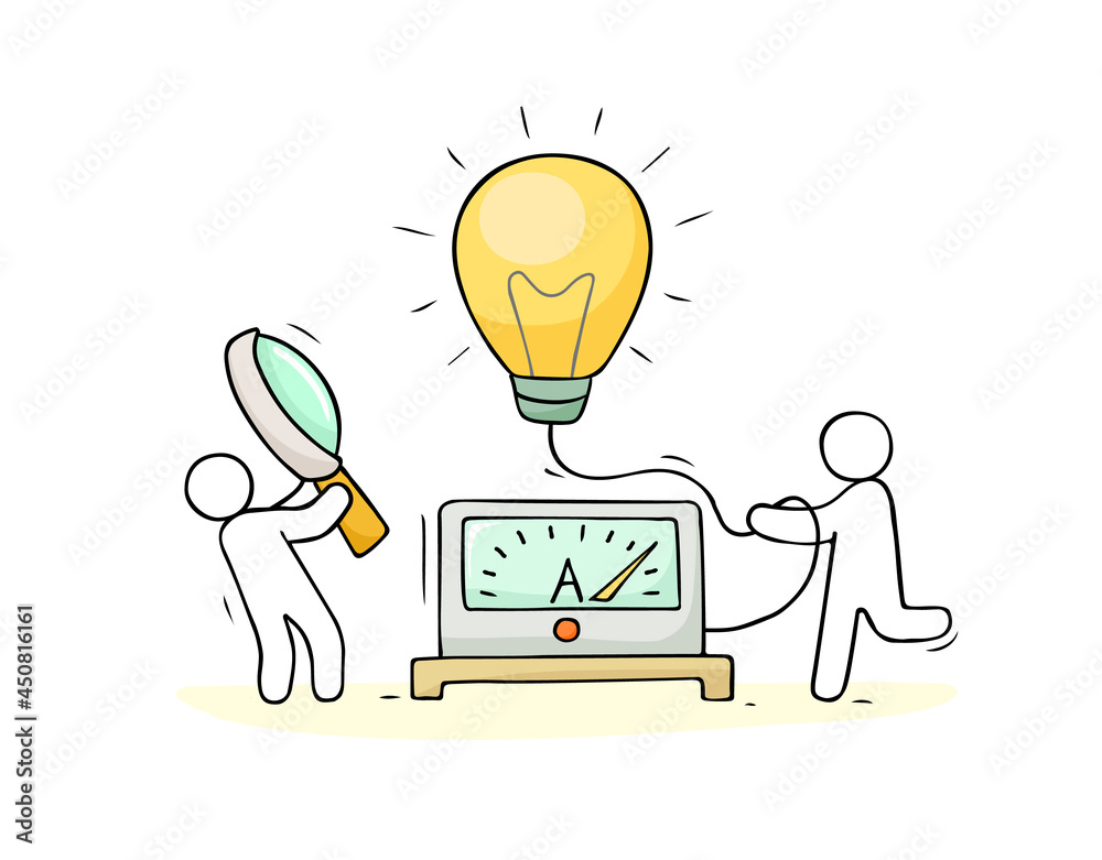 Cartoon concept with lamp idea and creative people. Cartoon concept with lamp idea and creative people.