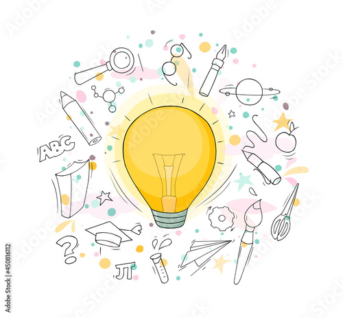 concept with word Idea and cute elements.