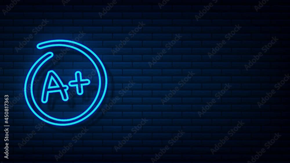 Grade A Plus result icon. School mark. Motion graphics. Grade A Plus result icon. School mark. Motion graphics.
