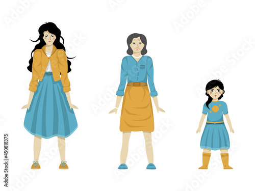 Three generation  woman characters 