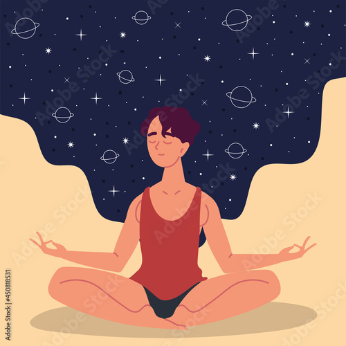 meditating young man