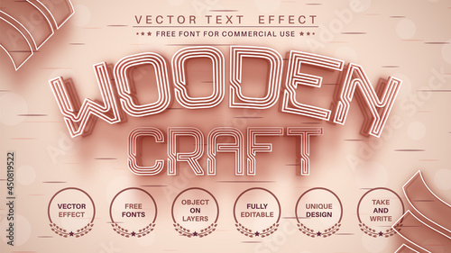 Wooden Craft - Editable Text Effect, Font Style