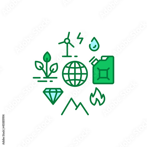 Natural resources color line icon. Sign for web page, app.