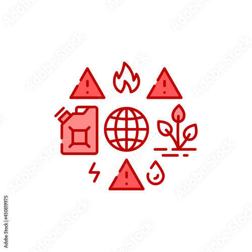 Lack natural resources black glyph icon. Overconsumption.