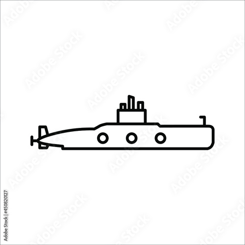 Military submarine icon. Simple illustration of military submarine vector icon for web design. color editable. eps 10