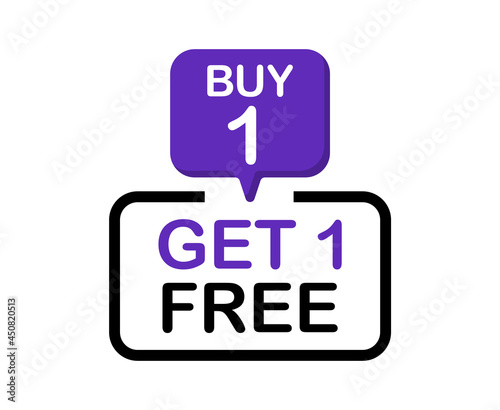 Buy 1 get 1 free. Promotion special offer banner. Big sale - banner for marketing. Vector illustration.
