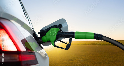 Tableau sur toile Refuelling the car with biofuel