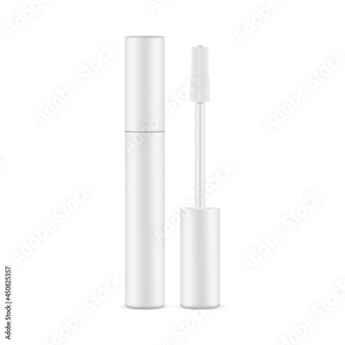 Mascara Tube Mockup Isolated on White Background. Vector Illustration