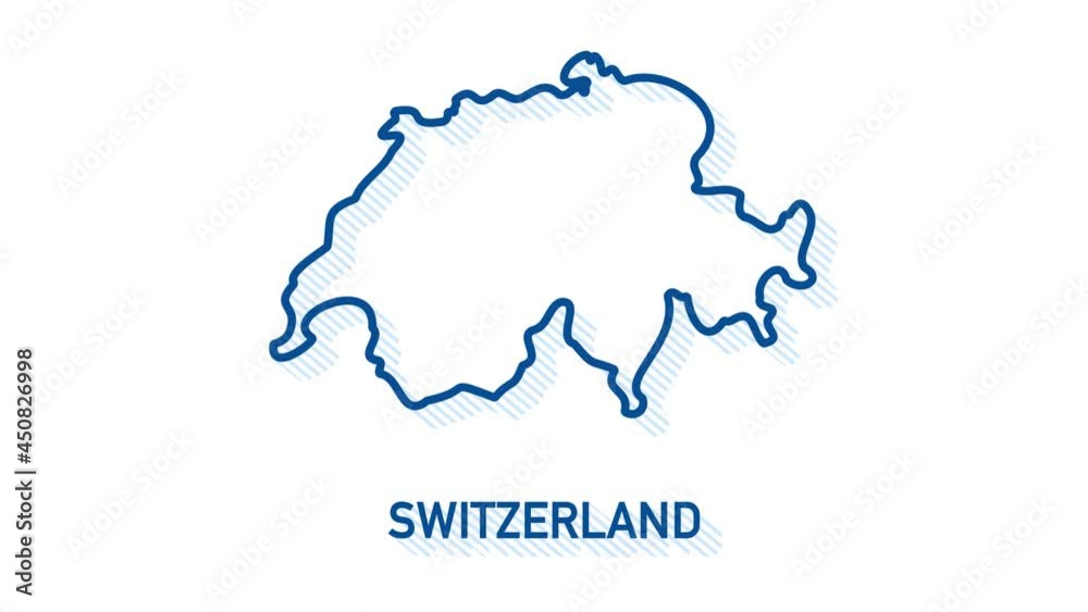 Switzerland map icon isolated on background. 4K Video motion graphic animation. Switzerland map icon isolated on background. 4K Video motion graphic animation.