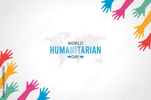 vector graphic of world humanitarian day good for world humanitarian day celebration. flat design. flyer design.flat illustration.